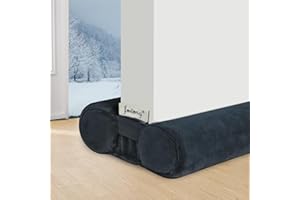 fowong Upgrade Verstellbare Zugluftstopper für Türen 70-90cm,Doppelseitiger Türdichtung Windstopper, Einfache Installation zum Blockieren von Lärm, Zugluft, Licht, Staub,Unterspalte 1.8-5cm,Dunkelgrau