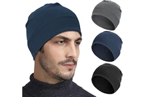 Zouwel 3 Stück Fahrradmütze Unter Helm, Winddichte Fahrradmütze, Polyester Laufmütze für Herren Damen, Winter Warme Dünne Mütze