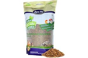 Lyra Pet® 5 kg de Larves de Mouches Soldats séchées | Black Soldier Fly | Hermetia Illucens | comme Les vers de Farine | Riche en Calcium & protéines | pour Oiseaux, Poissons, rongeurs & Reptiles