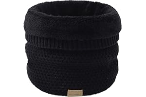 DURINM Hiver Tube Écharpe Femme Chaud Écharpe Cercle Cache-cou Enfant Tour de Cou Écharpe Pour Homme Cache-cou Cache-col Tricoté Homme Femme Écharpe Tube Doublure Polaire Hiver