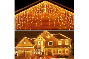YMing Rideau Lumineux décoratives Exterieur - 10M 400 LED Guirlande Lumineuse 8 Modes D'éclairage IP44 étanche Cascade Lumineuse Decoration Noel pour Jardin Exterieur Fenêtre Balcon (Blanc Chaud)
