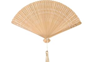 ULTECHNOVO Bambus Faltfächer Handfächer Vintage Stil Tragbar Faltbarer Handventilator Für Hochzeit Party Alltag Elegantes Accessoire