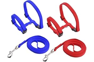 AMACOAM Guinzaglio per Conigli Pettorina per Gatti Guinzaglio Morbido Pettorina Traspirante Guinzaglio per Conigli Pettorina Regolabile Antifuga per Piccoli Animali Domestici da Passeggio per Esterno 2 Pezzi