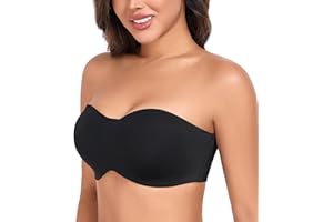 DotVol Seamless Bandeau Unlined Underwire for Large Bust Women's Minimizer Strapless Bra