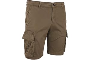 Evoga Jeans Pantaloni Corti Uomo Cargo Slim Fit Casual Denim