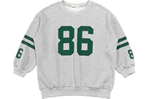 Rolanko Ragazze Felpa Cotone Oversize Pullover Top Manica Lunga Casual Shirt