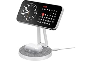 XLayer MagFix Pro 2-in-1 Ladestation Apple Wireless Charger I Standby I Magsafe Kompatibel I Magnetisch I Ladegerät I kabelloses schnelles Laden von iPhone 16 15/14/13/12/11 Pro Max Plus, AirPods