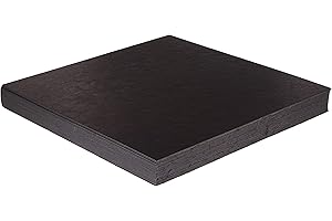 Grafix, Schwarz Spanplattenbögen, mittelschwer, 30,5 x 30,5 cm, 25 Stück, Papier, 12 x 12