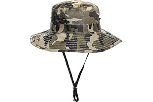 UTOWO Boys Camo Sun-Bucket-Hat Summer Outdoor Safari Fishing-Hat Boonie-Cap for Big Kids 7-14Yrs (Size: 7)