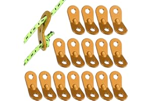 HOTUT Guyline Cord Adjuster, 12/16 Pcs Aluminum Rope Tensioner Cord Adjuster Wind Rope Buckle, Guy Rope Tensioners for Outdoor Activity, Tent Rope Adjuster for Hiking Camping Tent Accessory, Gold/Red