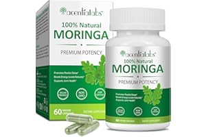 ROSABELLA Moringa Capsules, Organic Moringa Tablets 800mg, Pure Moringa Leaf Extract Vegan Powder Capsules, No Additives, Non-GMO, 1-Month Supply, 60 Capsules