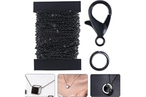 TsunNee 12M DIY Link Chain, Jewellery-Making Chain, Jewellery Making Kit with 30PCS Lobster Clasps 100PCS Jump Rings for Ornaments Sweater Chain Jewelry Accessories DIY Making, Black