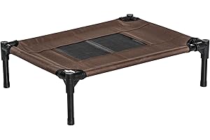 PawHut Cuccia Estiva Brandina per Cani da Esterno e da Interno, Lettino per Animali Domestici Caffè 61x46x18cm