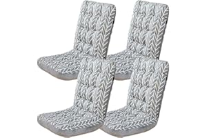JORTUIO Pack 2/4/6 Cojines para Silla con Respaldo ,Cojín de Silla Oficina ,Cojines para Silla de Terraza Acolchados,para Gaming,Mecedora,Terraza,Ruedas,Exterior Jardin ( Color : T , Size : 33x42x45cm4pcs )