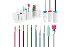PAIRIER Punte Fresa Unghie 13 PCS Lime per Unghie Punta da Trapano per Manicure Kit di Trapano Manicure Gel Kit Strumenti Punte Trapano per Unghie er Manicure, Pedicure, Uso Domestico