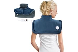 DISUPPO Obciążona poduszka grzewcza na kark i ramiona, 50 x 56 cm, ogrzewacz karku, automatyczne wyłączanie, poduszka rozgrzewająca, 10 stopni temperatury dla odciążenia ramion, koc elektryczny,