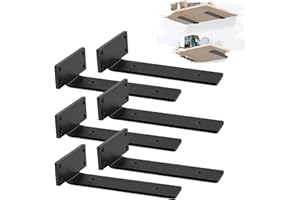 MLOQI 6 Sztuki Przemysłowych Ciężkich Wsporników półek, Drewniany Uchwyt półki, Uchwyt na półkę ścienną, Wsporniki L, Grubość 5 mm ze śrubami (30 cm)