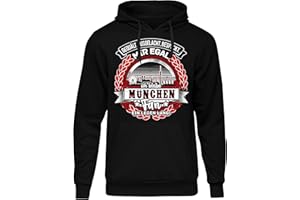 Uglyshirt87 EIN Leben lang München Herren Kapuzenpullover | Stadt - München Skyline - Fussball - Sport - München Pullover - Ultras - Hoodie