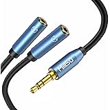 MillSO Audio Klinke Y Adapter 3,5 mm Kopfhörer Splitter Kabel - 3-polig Stereo Klinkenstecker zu 2X 3,5mm Buchse für Headset, Lautsprecher, Handys und Tablet -30CM