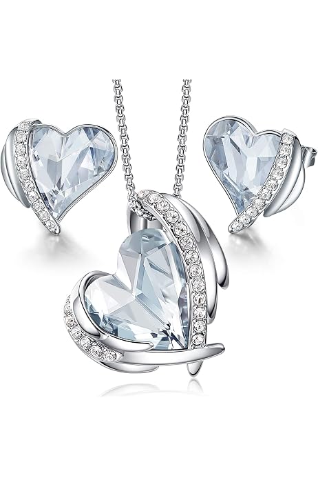 Yumilok Damen Schmuckset – Halskette & Ohrstecker Aus 925 Sterling Silber Mit Rose & Unendlichkeit