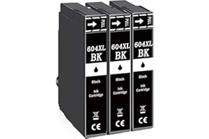 Greenjob 604XL Compatibili per Epson 604 XL Nero per Expression Home XP-2200 XP-2205 XP-3200 XP-3205 XP-4200 XP-4205 Workforce WF-2910 WF-2930 WF-2935 WF-2950 (3 Nero)