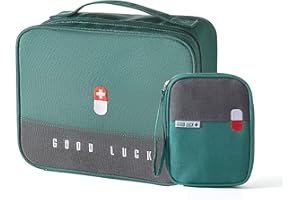 ZIMOHE Trousse de Premiers Secours, 2 Pcs Portable Boîte Médicale Boîte, Sac de Rangement de Médicaments, Trousse de Secours Vide pour Situations Durgence à Maison Bureau Voyage (Vert)