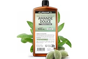 ORGALIANE Huile d'Amande Douce 900 ml - 100% Naturelle - Pression à froid