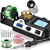 Preciva Lötstation 60W Lötkolben Set mit Displayanzeige, Temperatur einstellbar 90~480°C, Standby-Modus Lötset für Hobbylöten