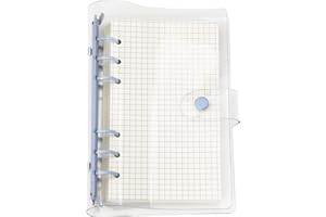 ZELTEN A6 A5 6-otworów kolorowa okładka PCW okrągły pierścień spoiwo widok segregator z zamknięciem zatrzaskowym teczka na dokumenty (Air Blue, A6 mini set)