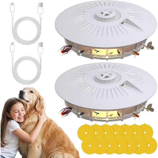 Piège à Puces Et Punaises De Lit TGKYK - 4 Modes Lumière/thermique, 7 Disques Adhésifs, Portable USB/piles