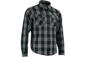 MCW Gear Men's Summer Motorbike Jacket - Ultimate Protection Motorcycle Lumberjack Shirt with CE Armored & Mesh Lined