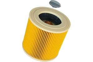 vhbw 1x filtre plissé compatible avec Kärcher WD 2 Plus V-12, NT 27/1 ME Professional, NT 27/1 Professional aspirateur - jaune