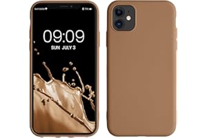 kwmobile Carcasa Compatible con Apple iPhone 11 Funda de Silicona - Flexible con Interior de Microfibra - Suave Protector antigolpes - café Capuchino