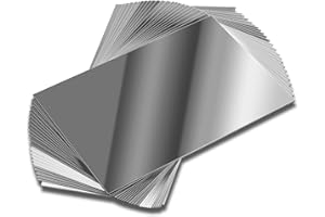 ELCOHO 24 Pack Mirrors Plastic Mirror Decor Flexible Mirror Sheets Self Adhesive Mirror Tiles Silver Mirror Board Card for Educational or Home Decor