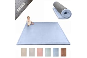 HAKUNA MATTE Tappeto Neonato 200x150x2,5cm, Blu – Tappeto Morbido Bambini con Memory Foam – Tappeto per Gattonare Neonato Antiscivolo – Tappeto Bambini, Tatami, Tappeto Gioco Neonato