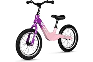 Birtech 14" Balance Bike for Boys and Girls, Air Tires with Magnesium Alloy Frame, Lightweight No Pedal Kids' Bike for 3-6 Years Old, Training Bike with Adjustable Handlebar and Seat