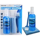 Sounce 3 in 1 Cleaning Kit Set for Screen PC, Laptops, Monitors, Mobiles, LCD, LED, TV/Professional Quality/Prevents Static Electricity, 100ml with Micro Fiber Cloth and Brush: 