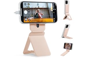 MOFT Support Magnétique pour Smartphone, Snap Support Trépied Compatible avec Magsafe, Support Téléphone Portable Multifonctionnel Réglable en Angle pour Travel, Meeting & Vlogging, Pêche Rose
