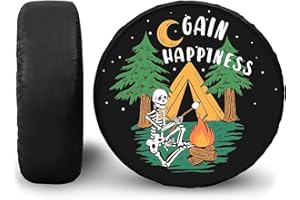 JSCARLIFE Universal Spare Tire Cover,Waterproof Rain Tire Protectors Covers Gain Happines Wheel Covers Travel Dust-Proof Accessories Fit for Trailer RV Truck SUV C-amper (Tree, 14 Inches（60-69CM）)