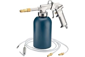 ‎WILTEC Druckbecherpistole 1100ml 4-6bar 1/4" Hohlraumpistole u. Schläuche Spritzpistole Hakendüse Runddüse