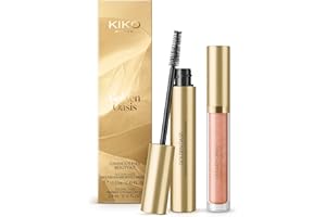 KIKO Milano Golden Oasis Luminous Eyes Beauty Kit, Kit Yeux : Mascara Effet Volumateur Et Ombre À Paupières Liquide