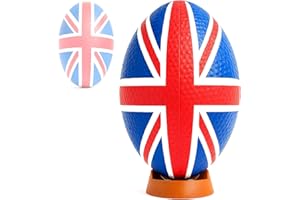 Toyana Kids Rugby Ball Junior - Size 3 4, UK Flag Design, Durable Training Ball for Outdoor Rugby Practice Game Play, Garden Sports Activity Gift for Children