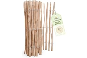 STILTREU Staketenzaun Haselnuss Höhe 120 cm, Länge 5 Meter, Lattenabstand 3-5 cm