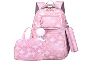 VIDOSCLA Kids Girls School Backpack Elementary Students Book Bag Colorful School Bag for Girls
