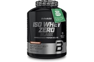 BioTechUSA Iso Whey Zero Black - Proteína Premium con Creatina, Zinc, Vitamina B3 y Aminoácidos | 90% Proteína | Sin Azúcar, Sin Lactosa, Sin Gluten, 1816 g, Chocolate