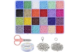 HOLDLEAF 4mm Perles Pour Bracelet,Perles Pour Bijoux,Perles De Rocaille