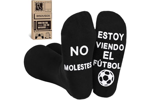 BISOUSOX Calcetines Hombre Divertidos Algodón Calcetines 39-46 Regalo Hombres Padre Fanáticos del Fútbol Calcetines Antideslizantes Regalo Cumpleaños