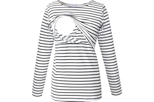 Smallshow Women's Long Sleeve Breastfeeding Top Maternity Nursing T-Shirt Pregnancy Clothes