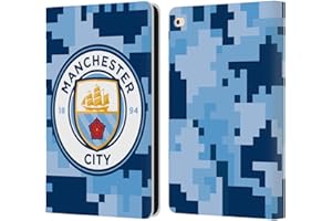 Head Case Designs Officially Licensed Manchester City Man City FC Bluemoon Digital Camouflage Leather Book Wallet Case Cover Compatible With Apple iPad Air 2 (2014)