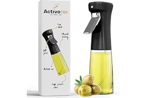 ACTIVOTEX Pulverizador Aceite Spray para Cocina. Dispensador de Aceite en Cristal de 240 ml Aceitera Spray Pulverizador de Niebla Fina, Rociador Difusor Vaporizador Aceite y Vinagre (Negro, 240 ml)
